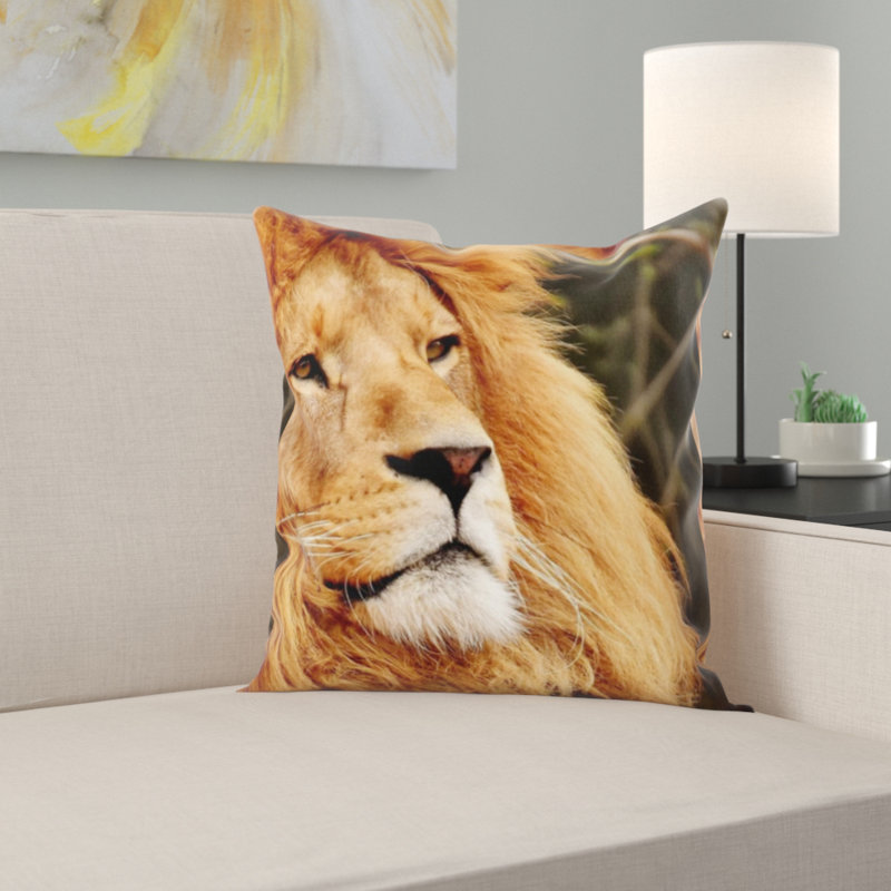 Housse et insert de coussin carré lion
