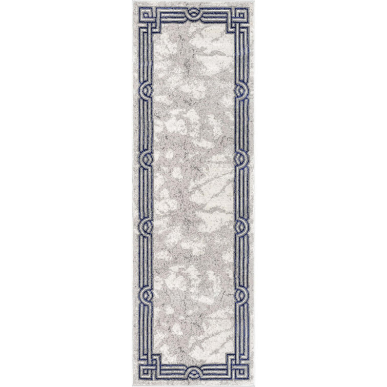 Kampen Abstract Modern Glam Blue Area Rug
