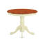 L'ensemble de salle à manger 5 pièces comprend une table de cuisine ronde avec piédestal et 4 chaises de salle à manger, babeurre et cerise-124732512-124732507-124732500