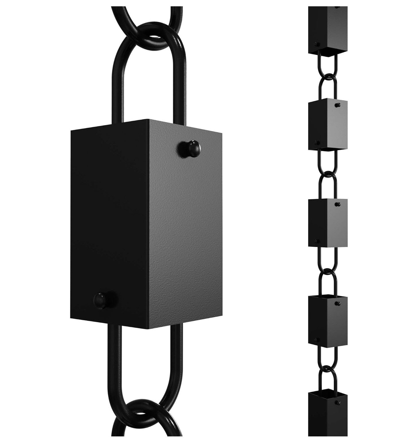 Arlmont &amp; Co. Square Link Rain Chain 8.5 FT Durable Black Powder-Coated ...