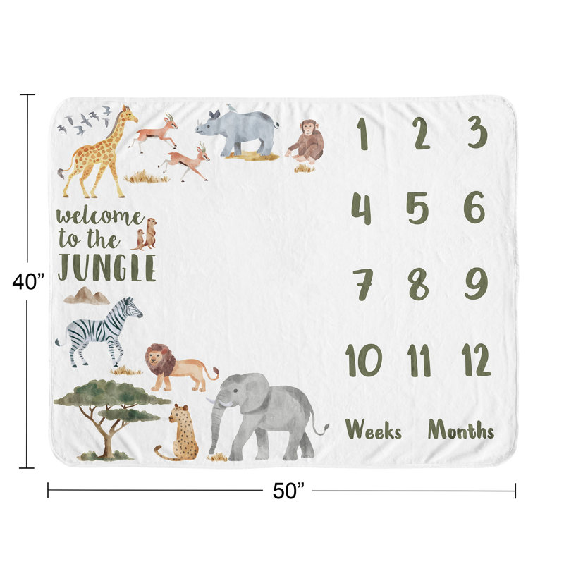 Couverture pour bébé Jungle Animals par Sweet Jojo Designs