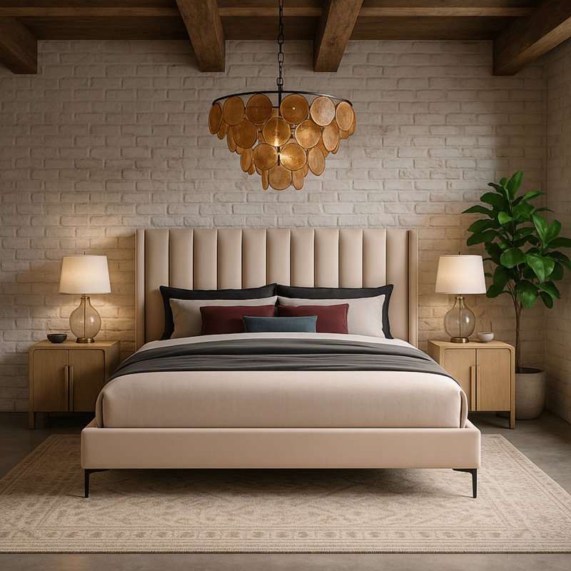 Nadia Velvet Bed, King, Pink Velvet