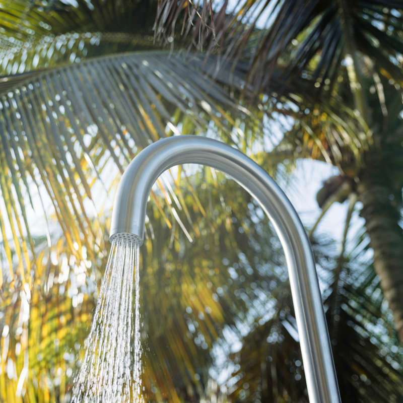 Douche extérieure autoportante avec douche à main, Brossé