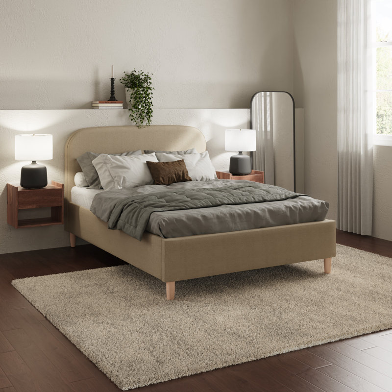 Leonie Double Upholstered Ottoman Bed, Natural Stone, Kingsize (5')