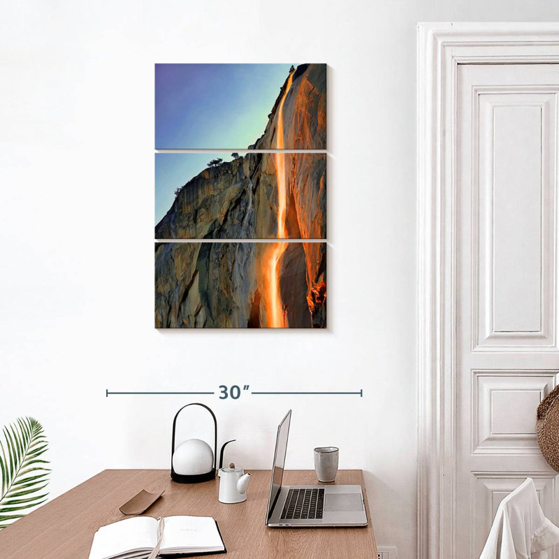 Alvord Yosemite Fire Waterfall, 32" H x 20" W