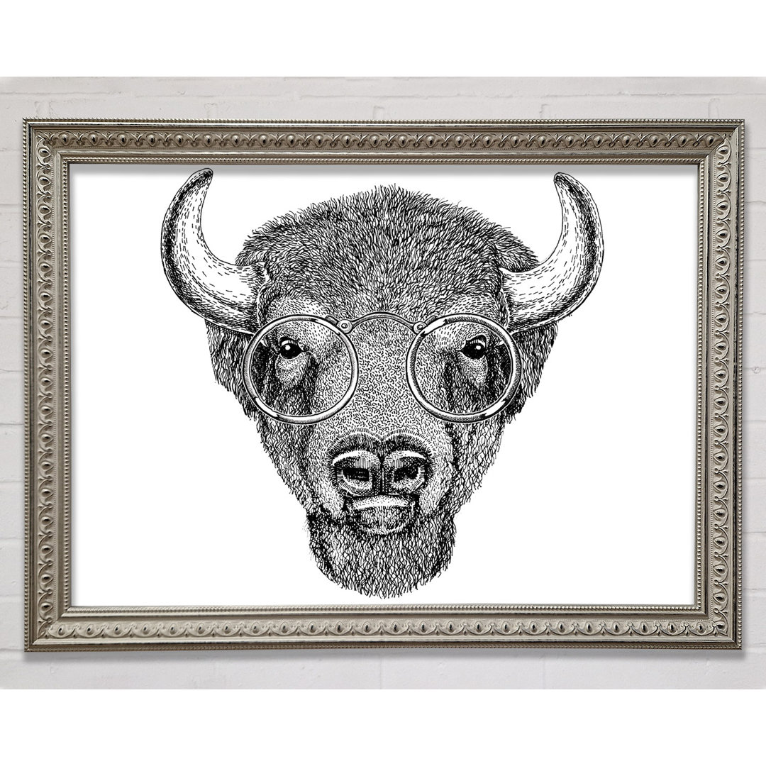 Glasses On A Bison - Einzelne Bilderrahmen Kunstdrucke