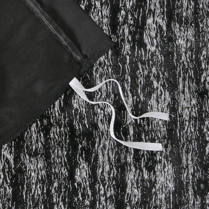 Metallic Print Faux Fur Duvet Cover Set, Black/Silver, Full/Queen Duvet Cover + 2 Standard Shams