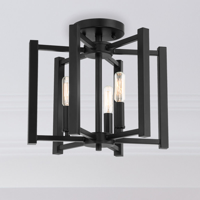  Plafonnier 3 lumières noir mat Benson, Noir