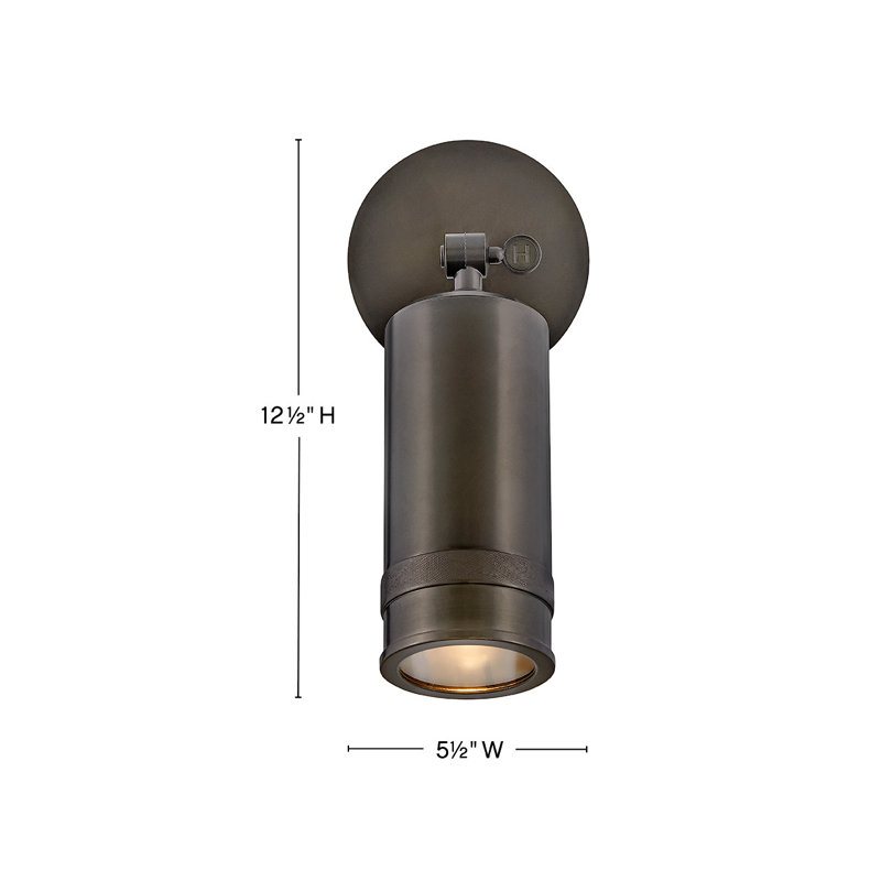 Pratt 12.5" Aluminum Pivotable Wall Mount Lantern, Black Oxide