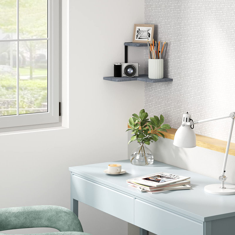 Michielle 2 Piece Corner Shelf, Grey