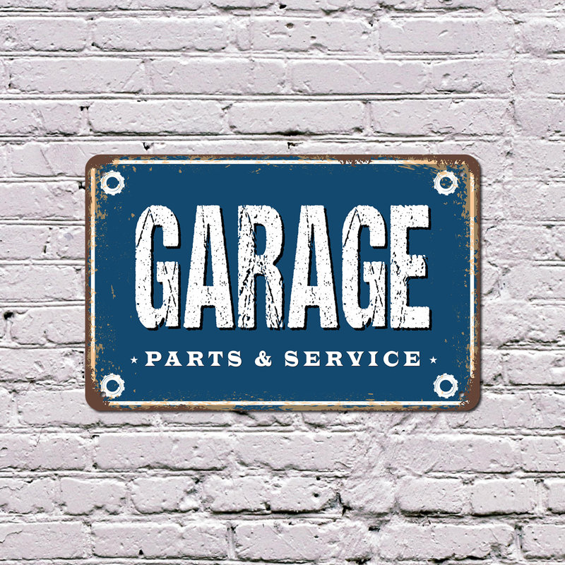 Enseigne en plastique 11 po x 17 po Garage Street, H 11 po x l 17 po x P 0,1 po