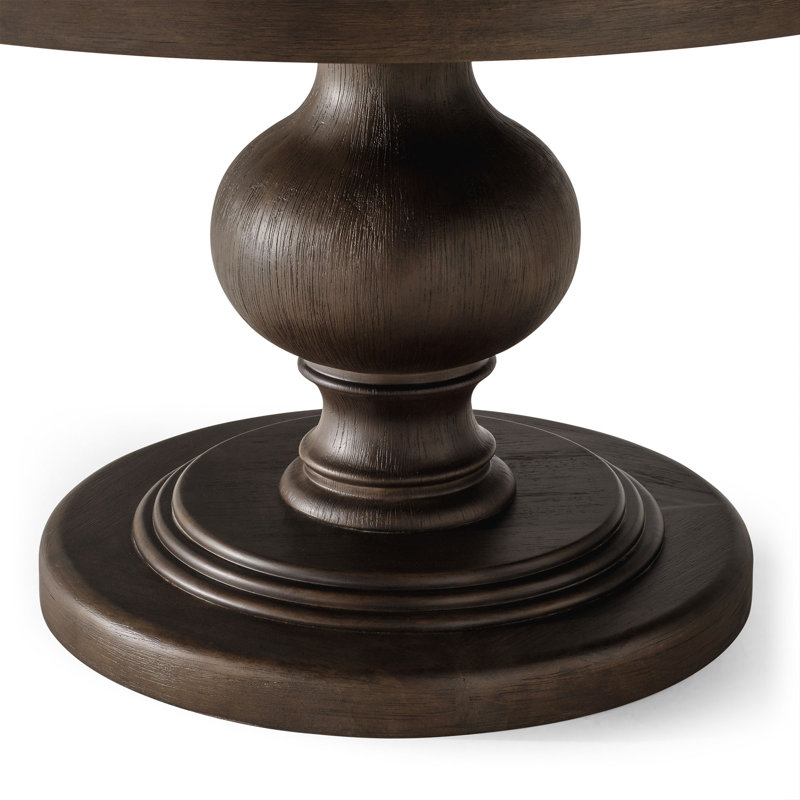 Maven Lane Zola Traditional Round Wooden Dining Table, Antiqued Grey