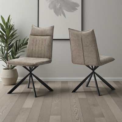 Chaises de salle à manger en métal brun Lena H 36 po x l 18,25 po x P 17,74 po Lena