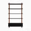 Bibliothèque avec bibliothèque et bibliothèque en bois de 74,4 pouces de hauteur, étagères et tiroirs de rangement noirs à 5 niveaux, tablettes modernes autoportantes en placage de bois massif, salon, salle d'étude, cuisine