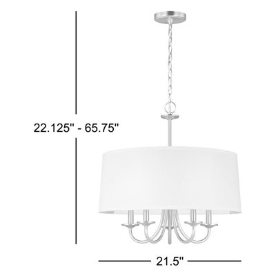 Seville Five Light Shade Chandelier from Generation Lighting 