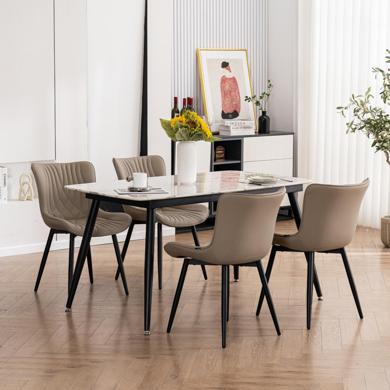 Comfortable Padded Dining Chairs with Back Easy Assembly Upholstered Side Chair, Accent Chairs for Kitchen, Dining Room