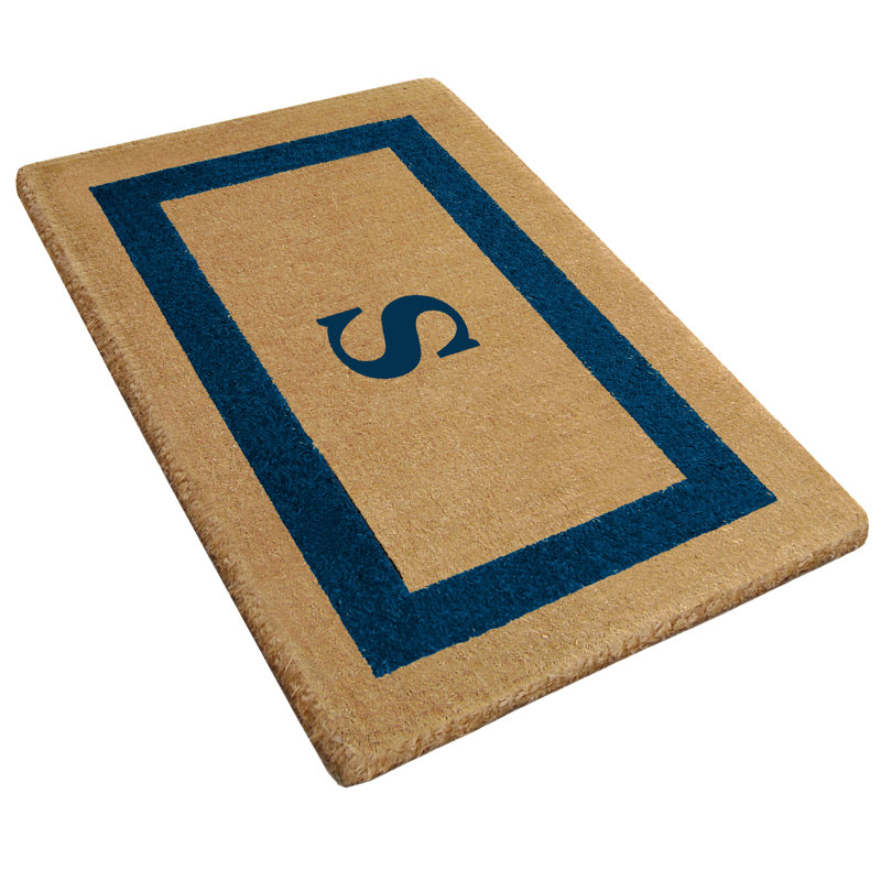 Robuste 36 po x 22 po tapis de porte extérieur antidérapant, Bleu, S