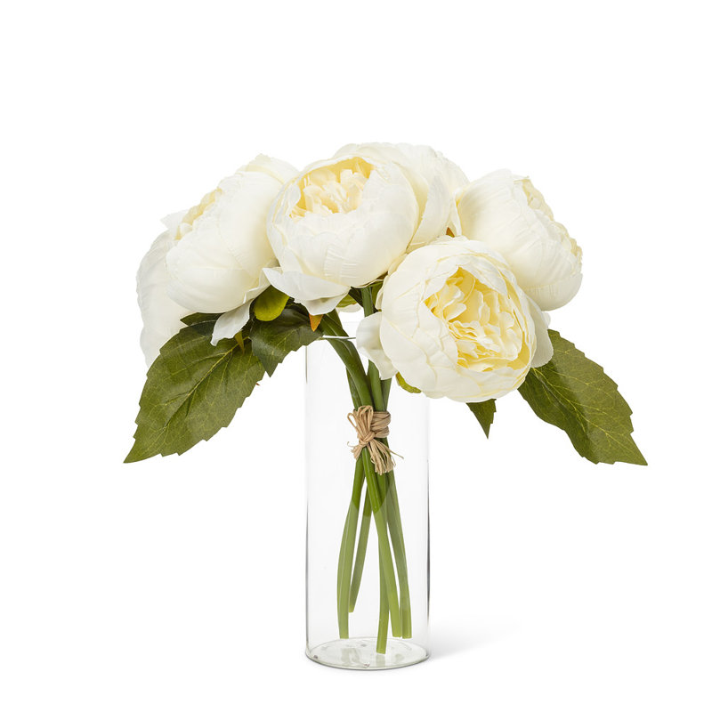 Tige de pivoine dans un vase, Blanc