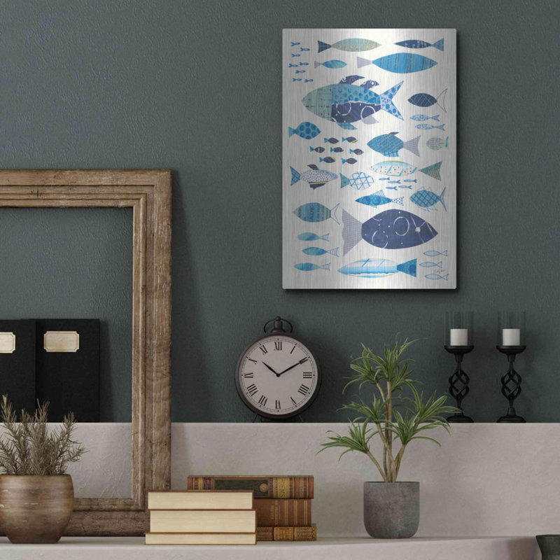 Beachcrest Home ™ «Go With the Flow II» par Courtney Prahl, art mural en métal, H 16 po x l 12 po
