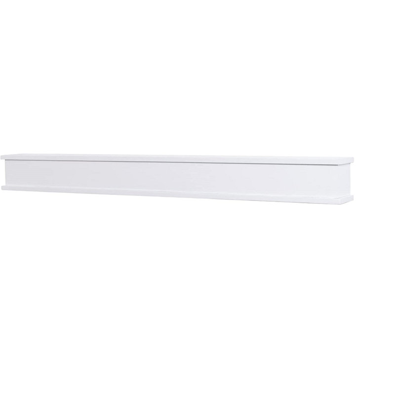 Floating Wood Fireplace Mantel Shelf - 100% Hardwood Oak Shelf For Hanging Above Fireplaces, White Oak, 72"