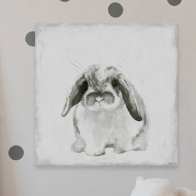 Bunny Mustache Print on Wrapped Canvas