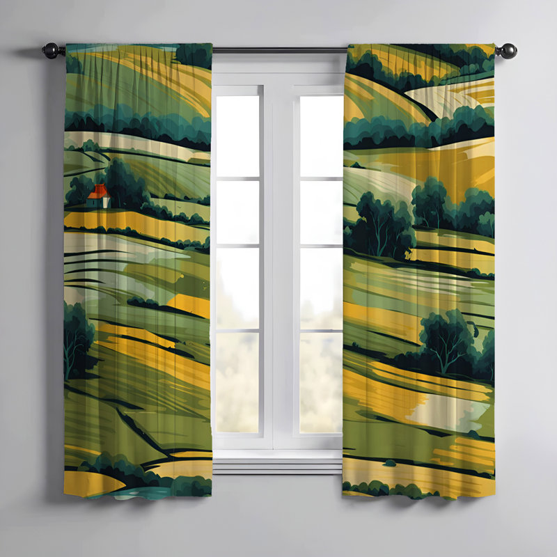 Paire de rideaux semi-transparents en polyester Dragomirka, L 40 po x L 61 po