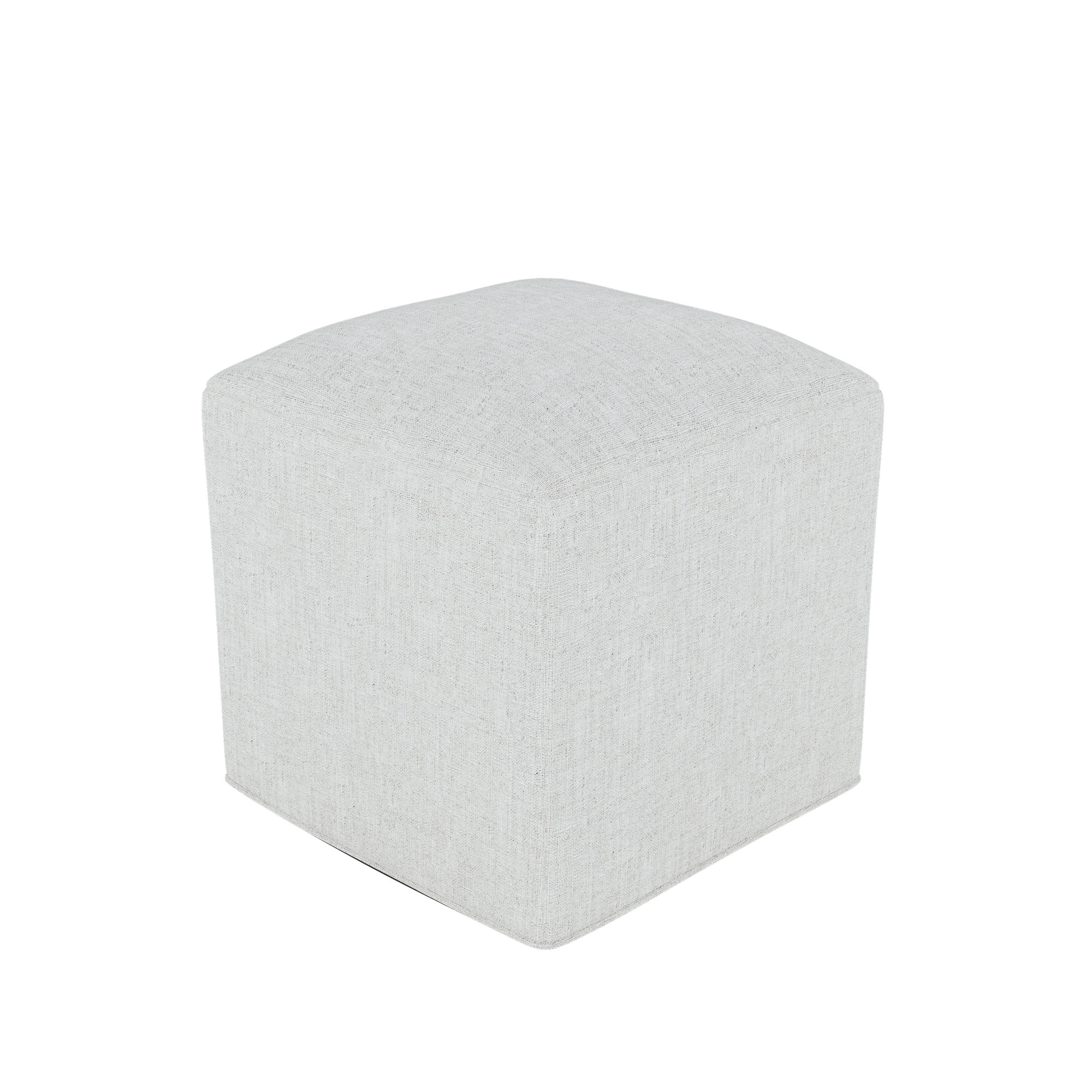 Praia Sunbrella® Upholstered 18" Outdoor Cube, Canvas White Sunbrella® Canvas