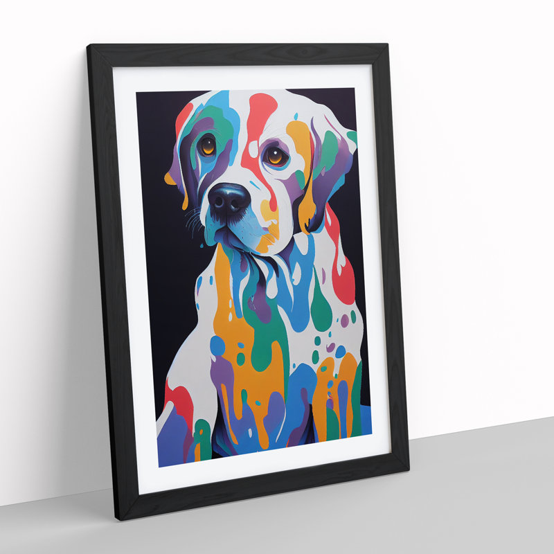 Dog Splat No.1 - Framed Print, Black Framed, 34cm H x 25cm W x 2cm D