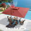 Mace 106.20'' x  143.70'' Rectangular Wood Pattern Cantilever Umbrella With Base,Brick Red-1411352025