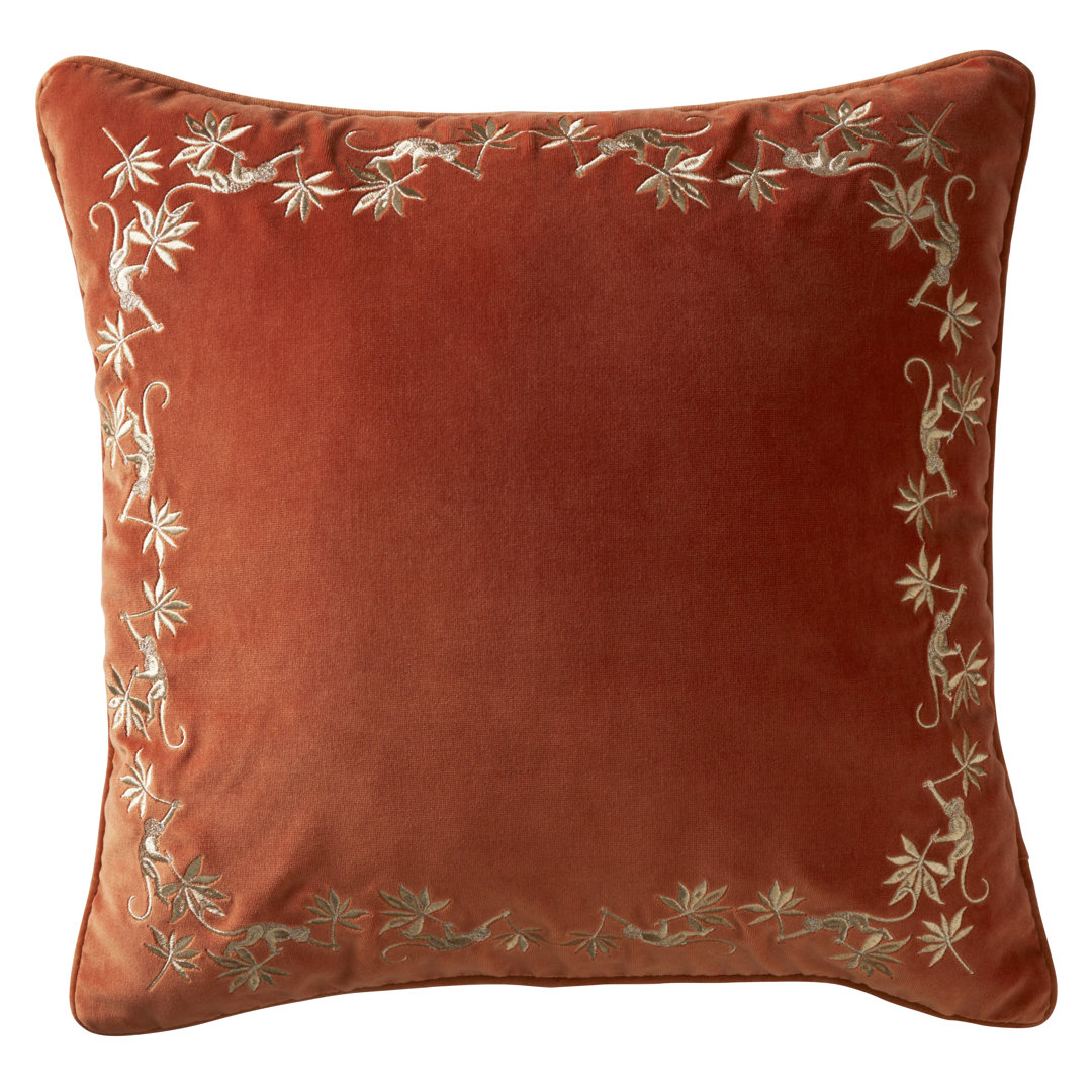 Sapphire Garden Feathers Floral Square Scatter Cushion
