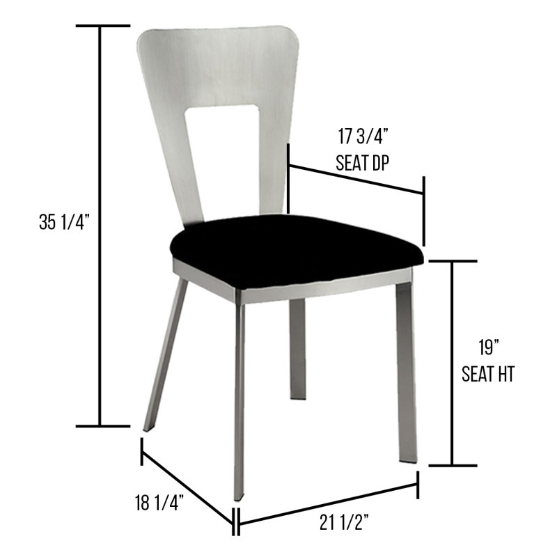 Chaise d’appoint en métal noir Wacker