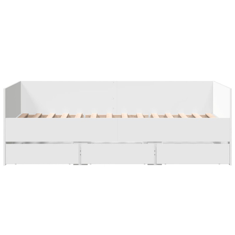 Vidaxl Daybed With Drawers, Single (3'), White