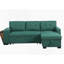Canapé vert en forme de L avec accents en bois, conception convertible et rangement pour un confort accru et une efficacité accrue-958688810