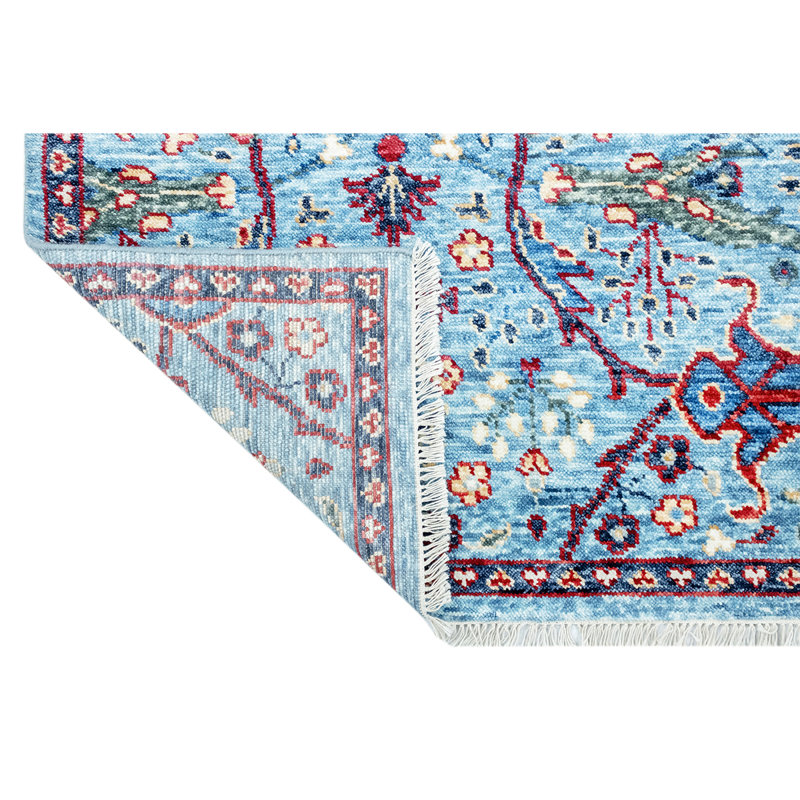Wool Oriental Area Rug in Blue/Red/Yellow, Rectangle 9' x 12'