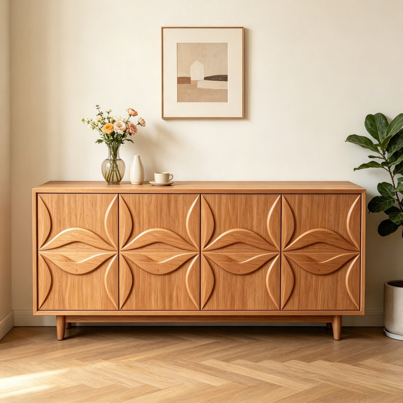 Buffet grande capacité rétro, H 35,43 po x l 55,12 po x P 15,75 po