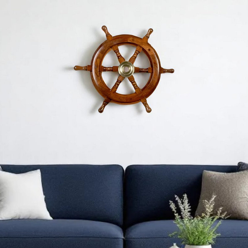 Coastal Transportation Wall Decor on Solid Wood, 2" H x 24" W x 24" D