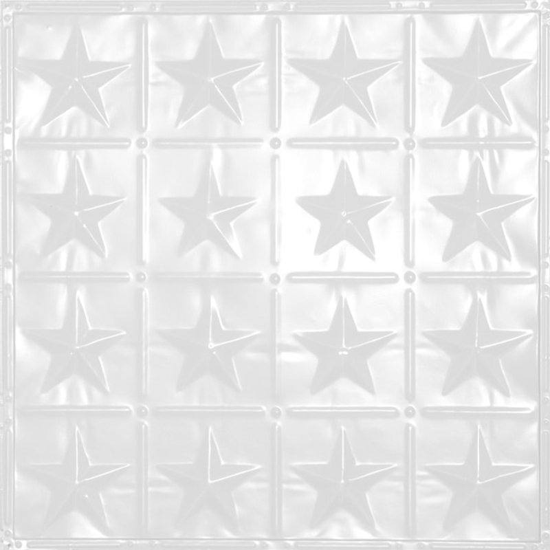 American Tin Ceilings 2 pi x 2 pi (24 po x 24 po) panneaux muraux et tuiles cloutées pour plafond - Étoiles répétées (ensemble de 5 - couvre 20 pieds carrés)