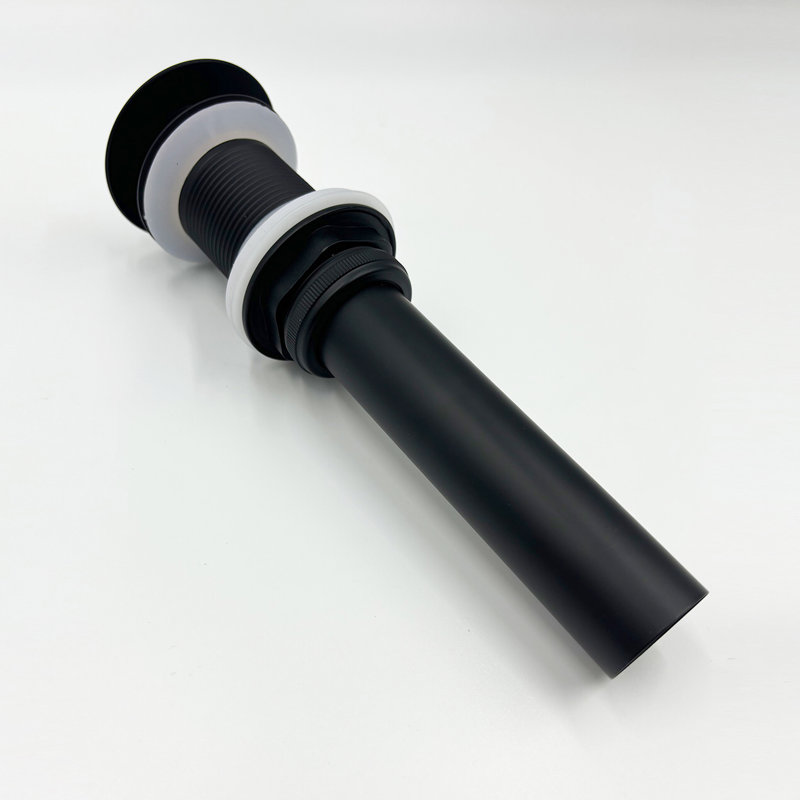 Wall Mounted Bathroom Sink Faucet, Matte Black With Pop-Up Drain  No Overflow . Two Cross Handles For Precise Water Flow And Temperature Manipulation. Splash Aerator A Steady Supply. Brass Stainless