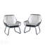 Fauteuil d'extérieur en rotin tissé durable avec coussins résistants à l'eau et structure en acier pour un décor moderne dans la cour arrière
