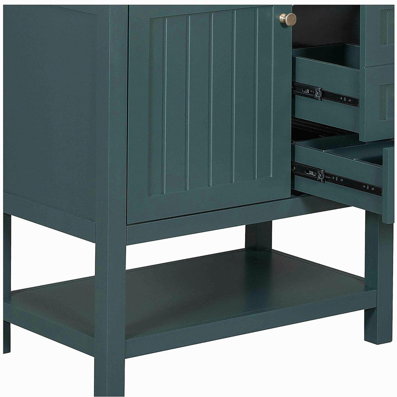 Meuble-lavabo de style transitionnel de 30 pouces avec lavabo en céramique