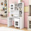 Bureau d'ordinateur avec tiroir de rangement, armoires et tablettes-804098550