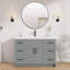 Meuble-lavabo de 48 po sans lavabo supérieur, base d'armoire seulement, rangement de salle de bain à 6 tiroirs, conception à deux portes, eau, résistant aux taches, gris, non assemblé-118473470