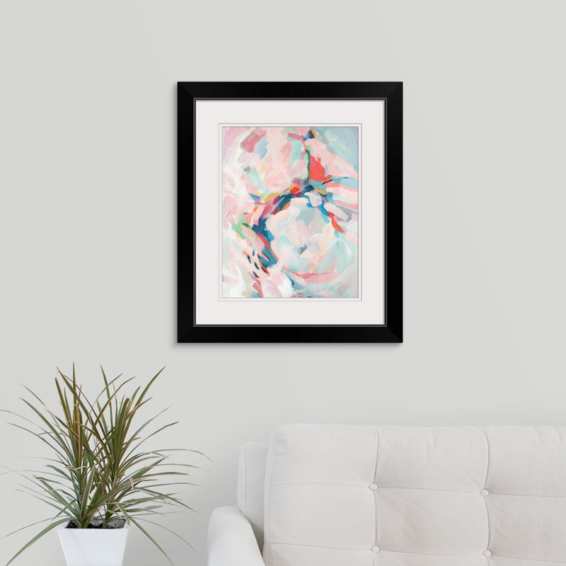 « coton bonbon ii »-reproduction d’art, Cadre noir, H 23 po x l 20 po x P 1 po