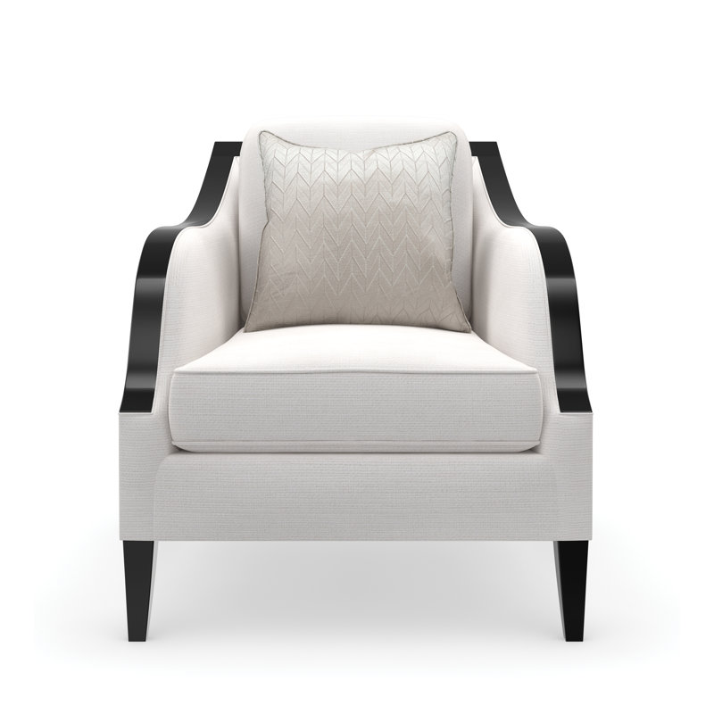 Beige Birch Wood Accent Chair with Chocolate Truffle Finish