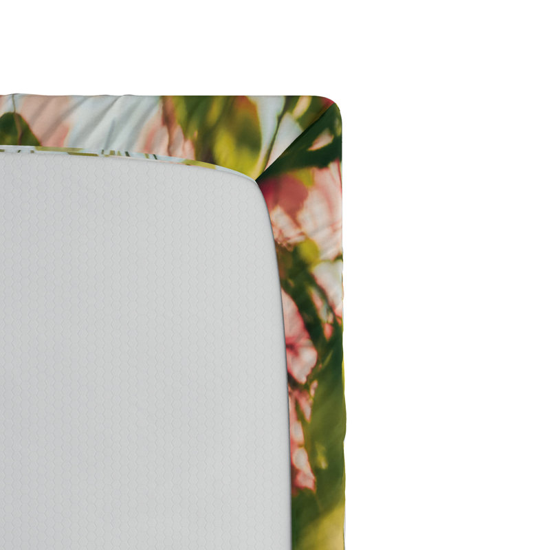 Microfiber Floral Fitted Sheet, Queen Fitted Sheet