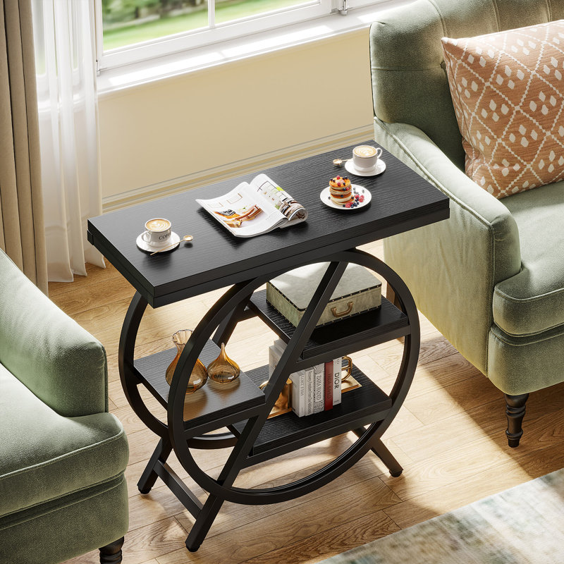 Zekira End Table, Black, Black
