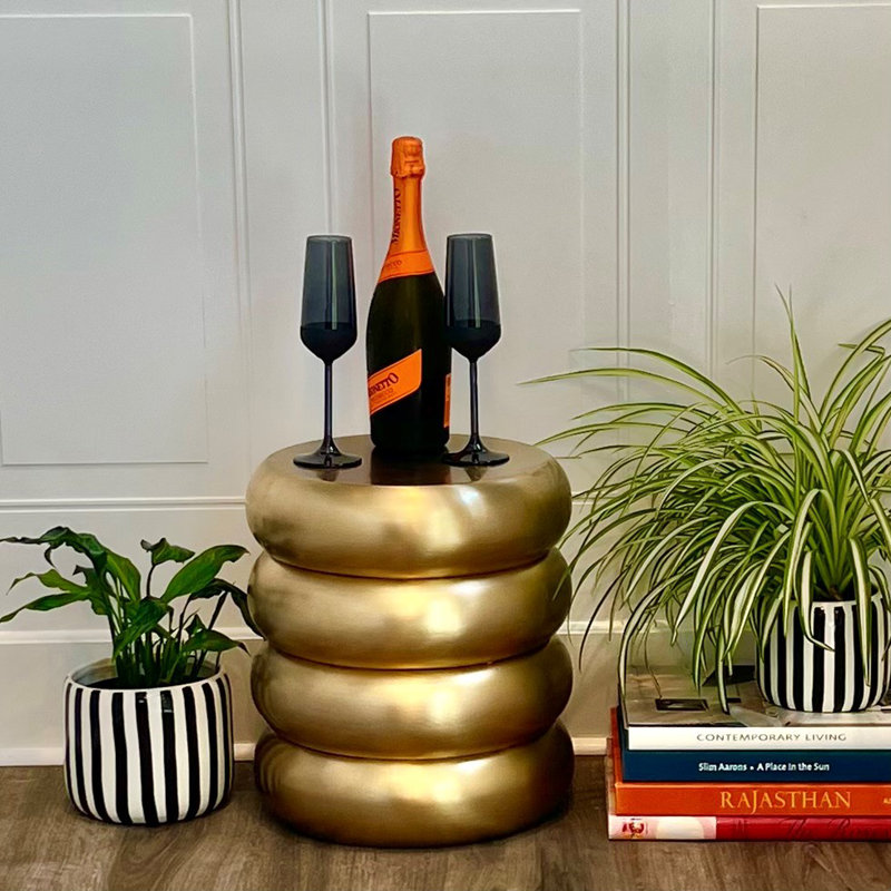 Modern Golden Stack End Table