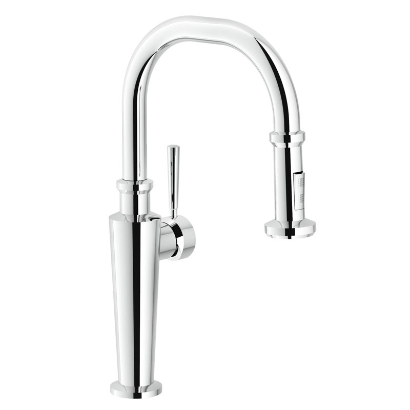 Robinet de cuisine à poignée simple Absinthe, Chrome poli