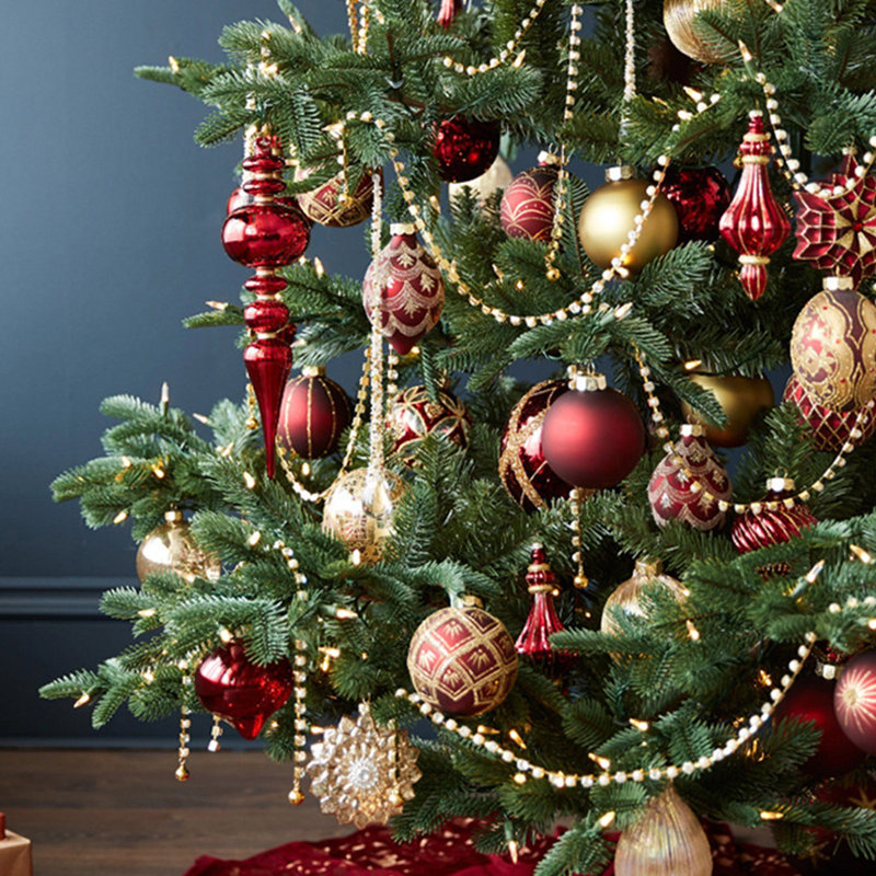 Décoration de Noël de 3,94 pi avec décoration de chaîne en strass et arbre de Noël suspendu décor de scène de Noël