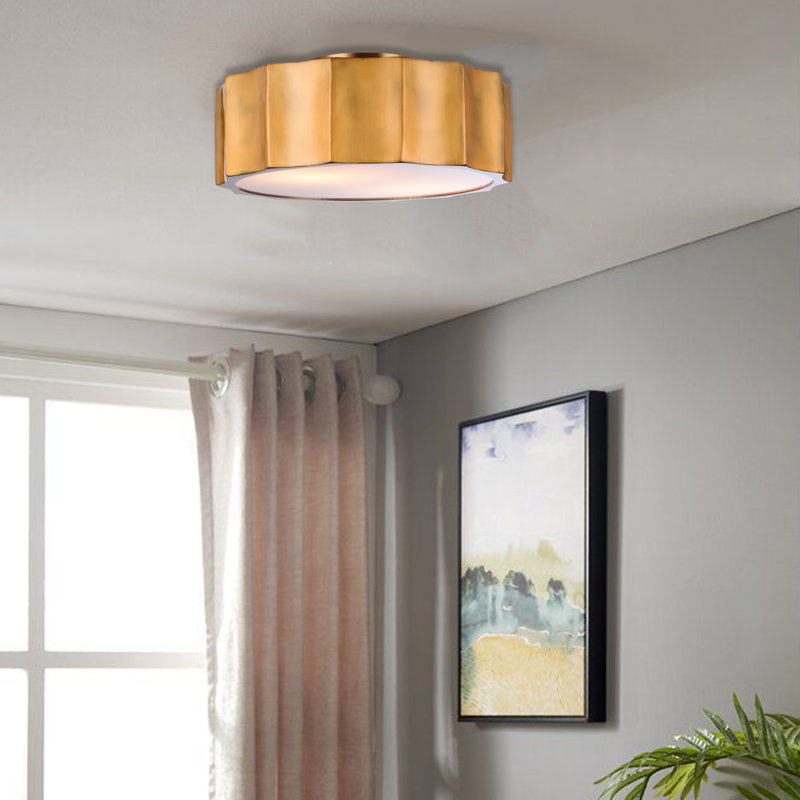 Plafonnier encastré rond en laiton 3 lumières Fabiano, Laiton